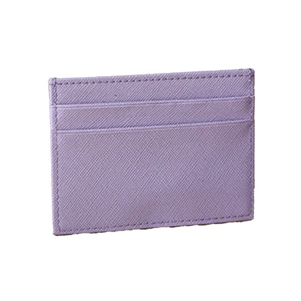 Purple Grained Leather Card Holder 紫色真牛皮信用卡套 CH19004a