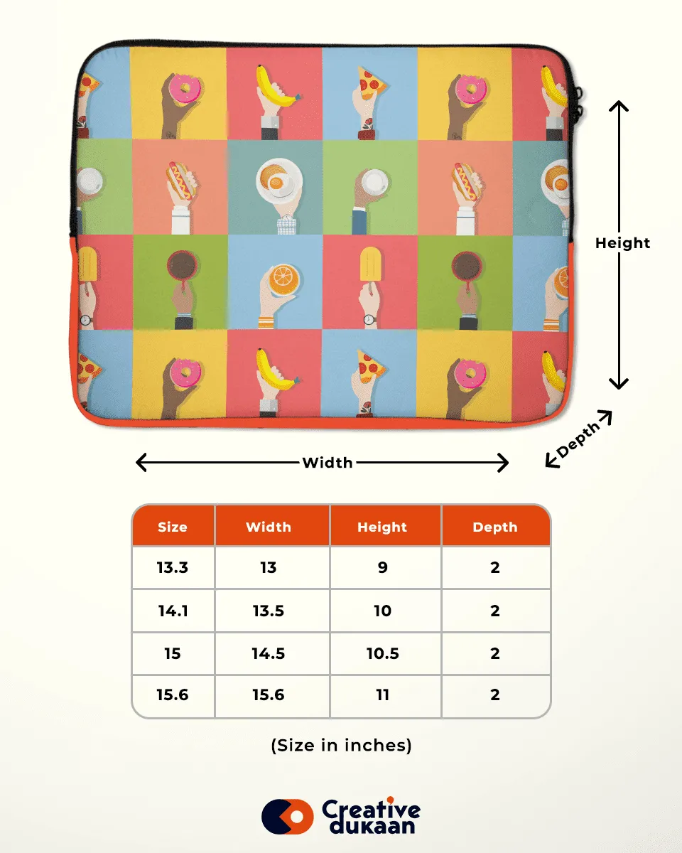 Quirky Colourful Foodie Laptop Sleeves