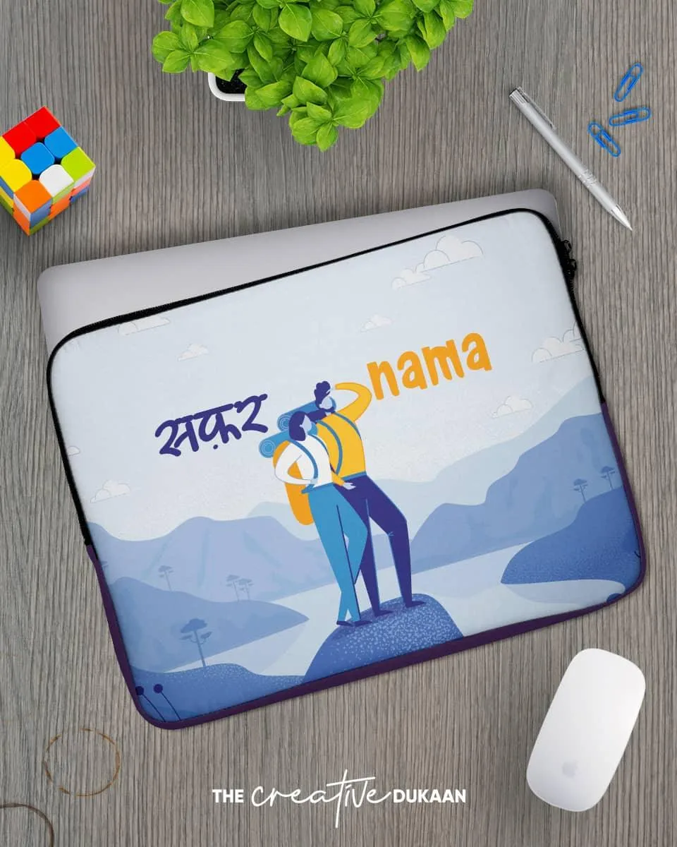 Quirky Travel Safar Nama - Designer Laptop Sleeve Bag