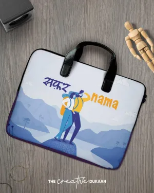 Quirky Travel Safar Nama - Designer Laptop Sleeve Bag