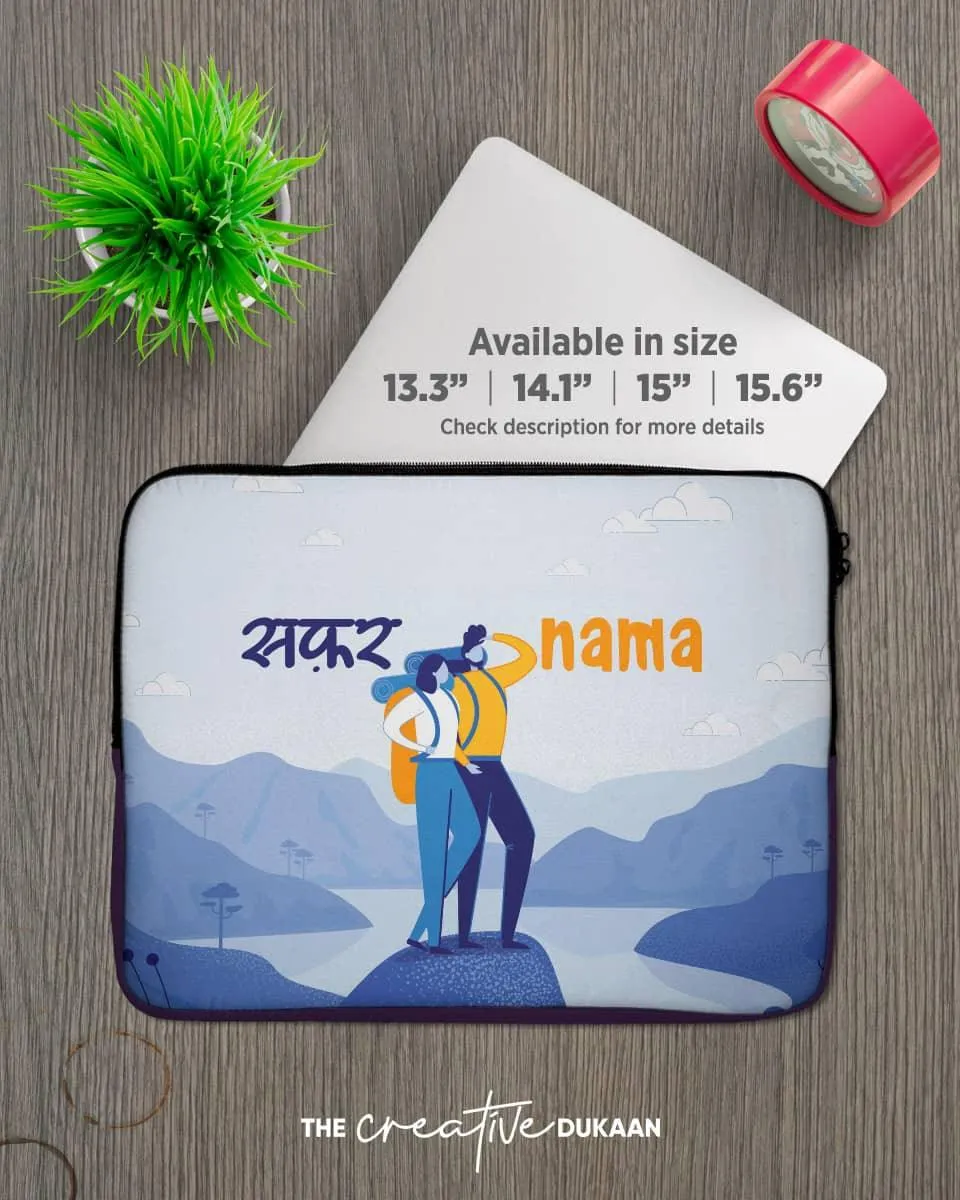Quirky Travel Safar Nama - Designer Laptop Sleeve Bag