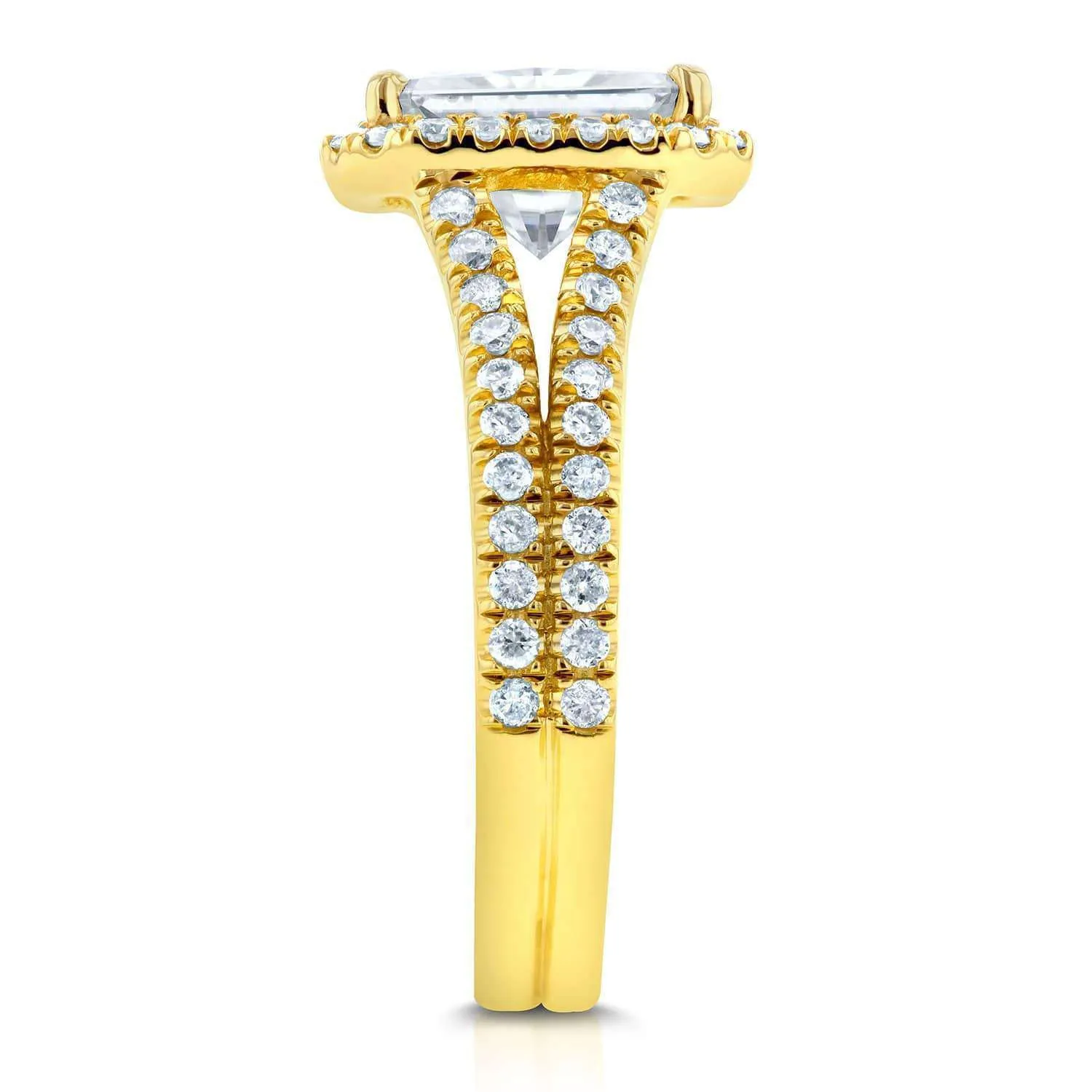 Radiant 8x6 Halo Double Band Ring