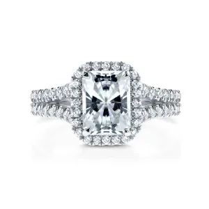 Radiant 8x6 Halo Double Band Ring