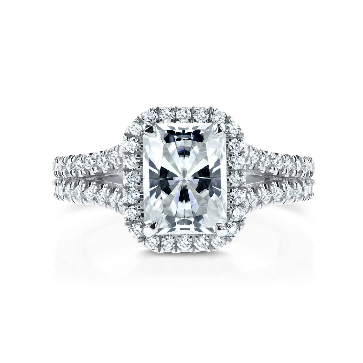 Radiant 8x6 Halo Double Band Ring