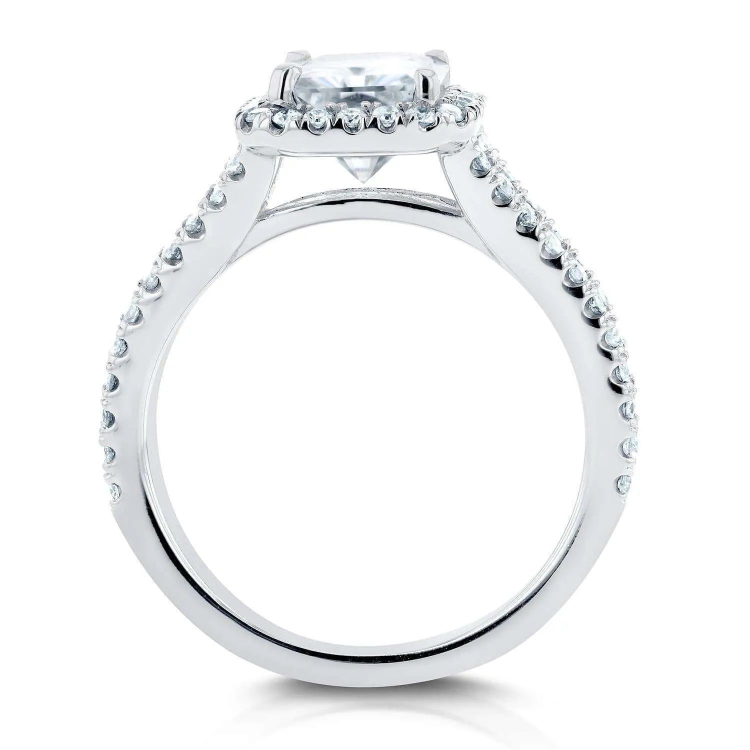 Radiant 8x6 Halo Double Band Ring