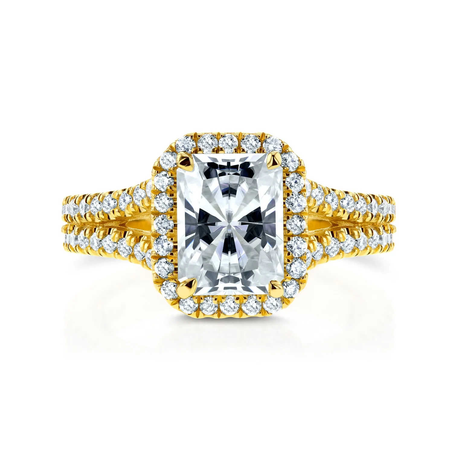 Radiant 8x6 Halo Double Band Ring