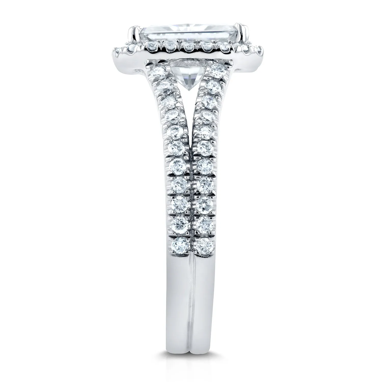 Radiant 8x6 Halo Double Band Ring