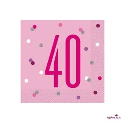 Radiant Birthday Napkins - 40th