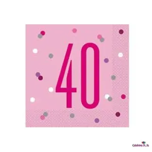 Radiant Birthday Napkins - 40th