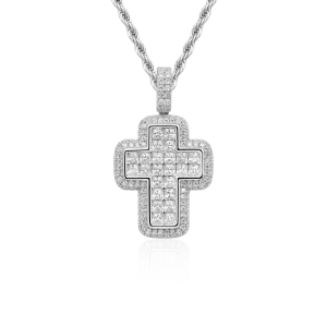 Radiant Cut Cross Pendant