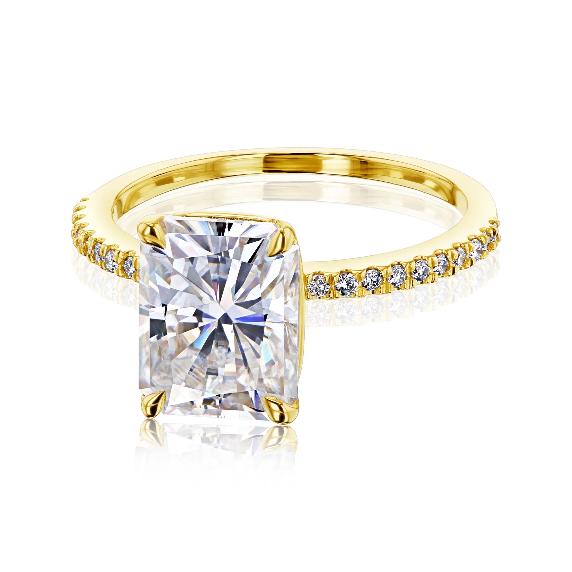 Radiant Petite Ring - Moissanite & Natural Diamonds