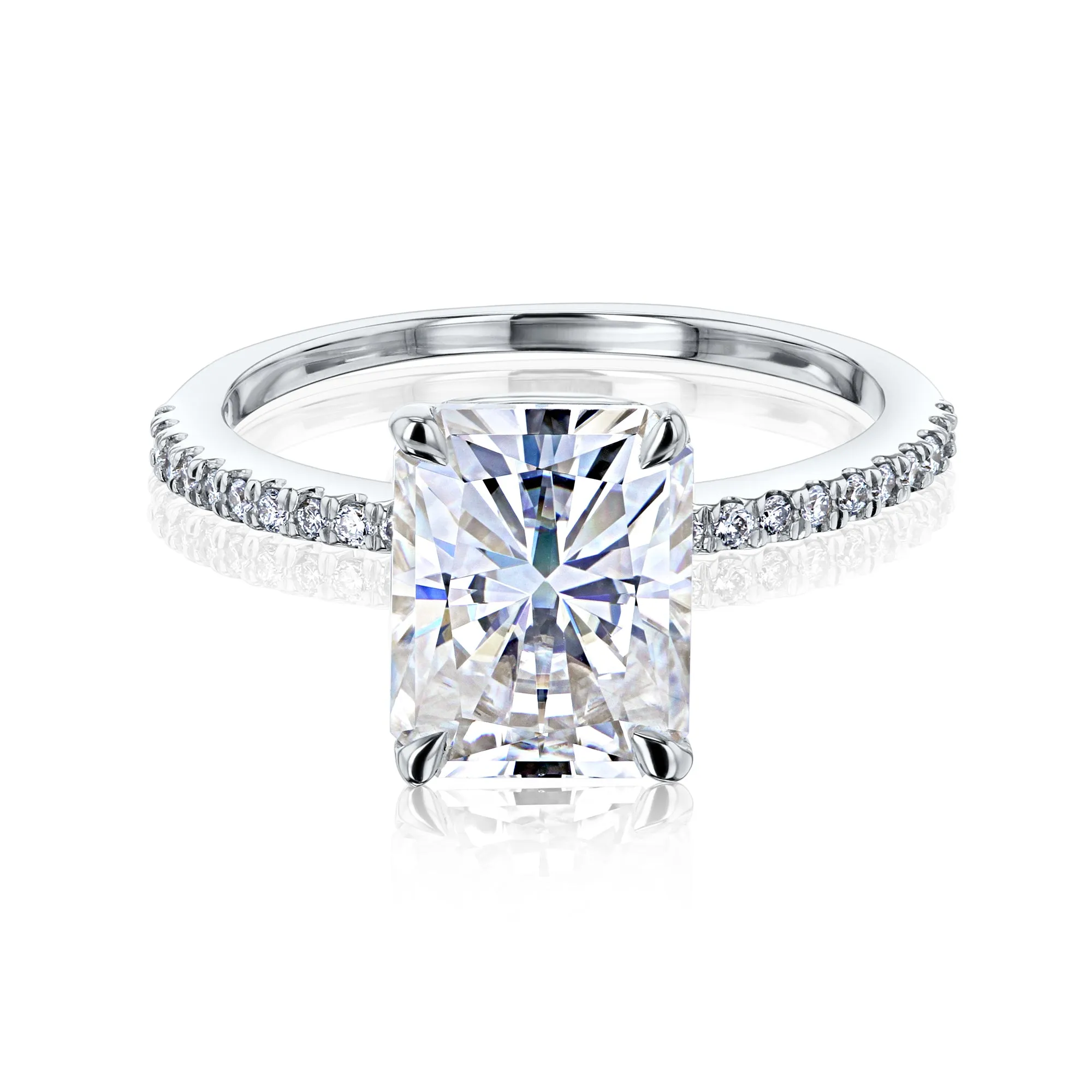 Radiant Petite Ring - Moissanite & Natural Diamonds