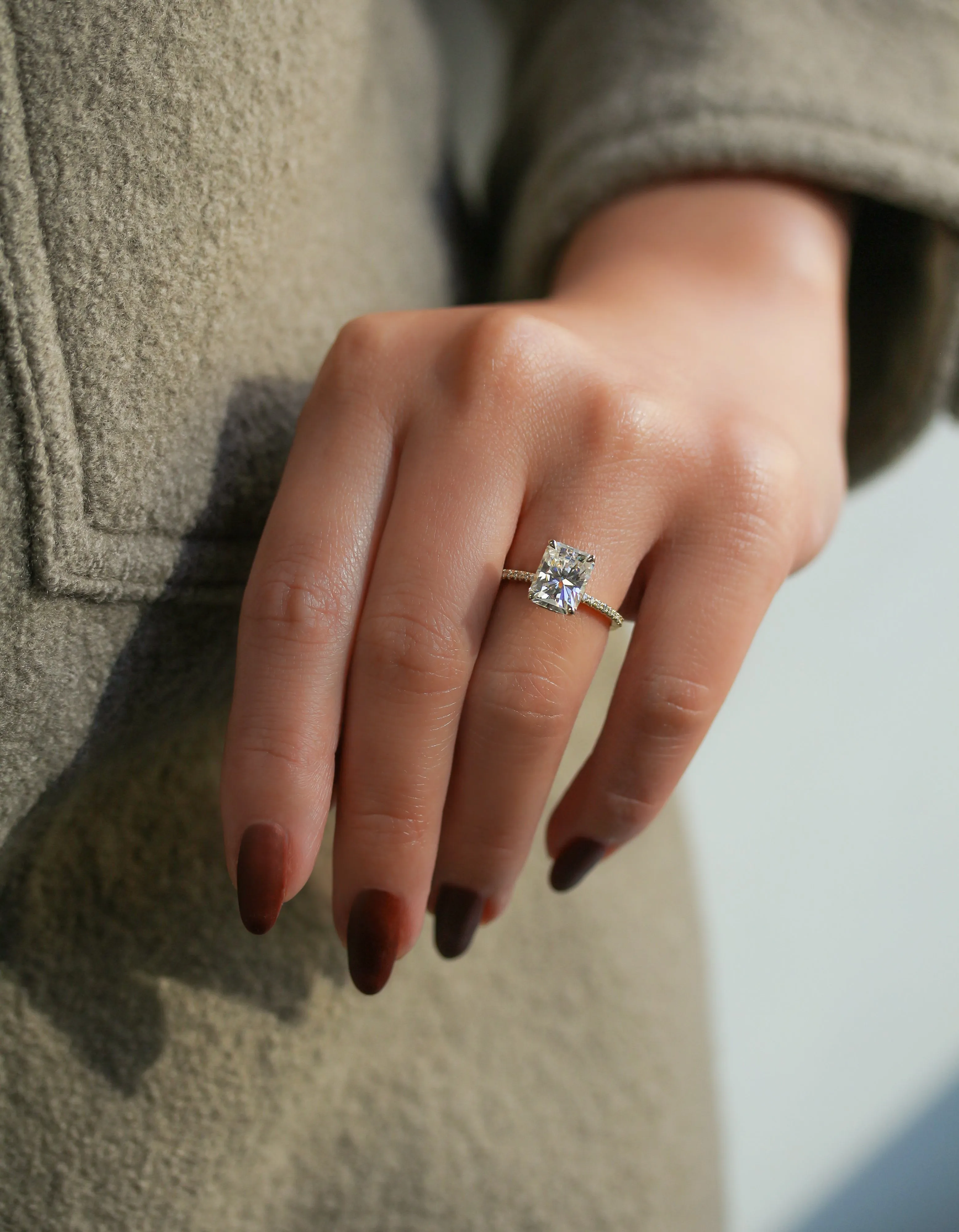 Radiant Petite Ring - Moissanite & Natural Diamonds