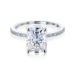 Radiant Petite Ring - Moissanite & Natural Diamonds
