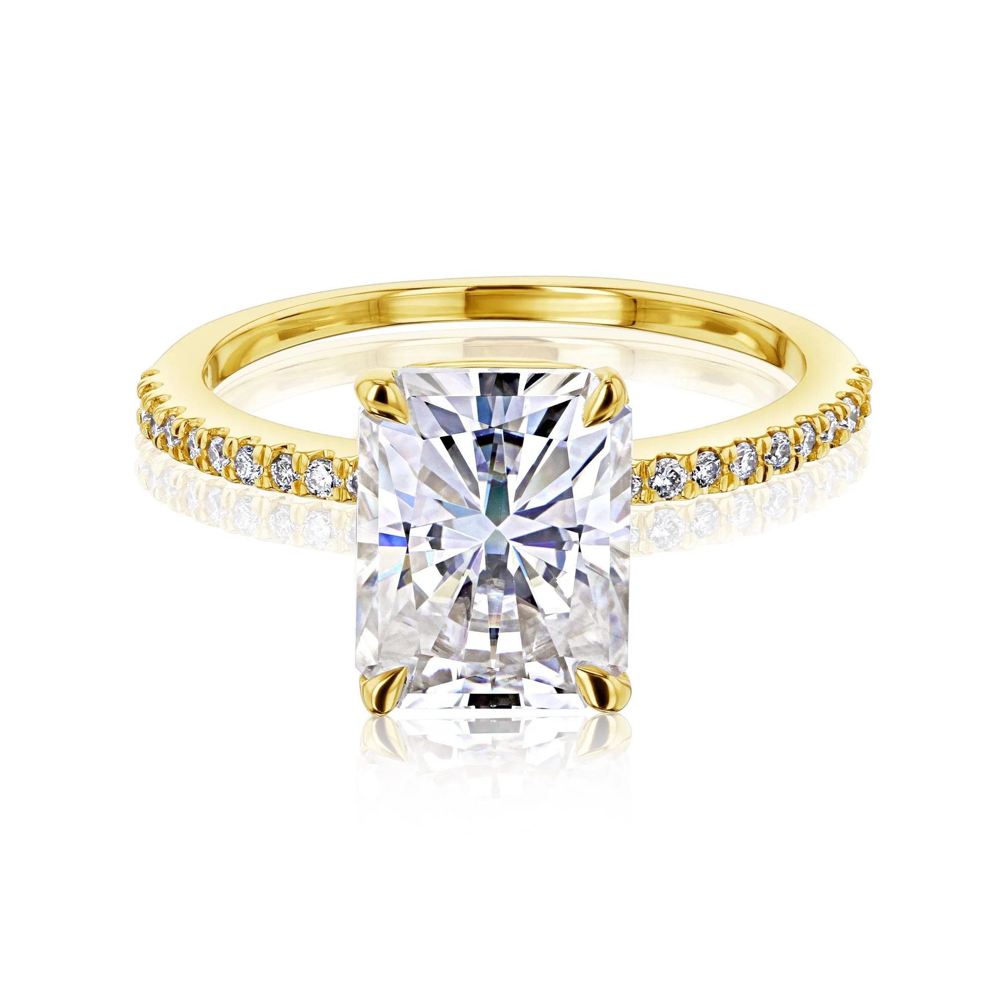 Radiant Petite Ring - Moissanite & Natural Diamonds