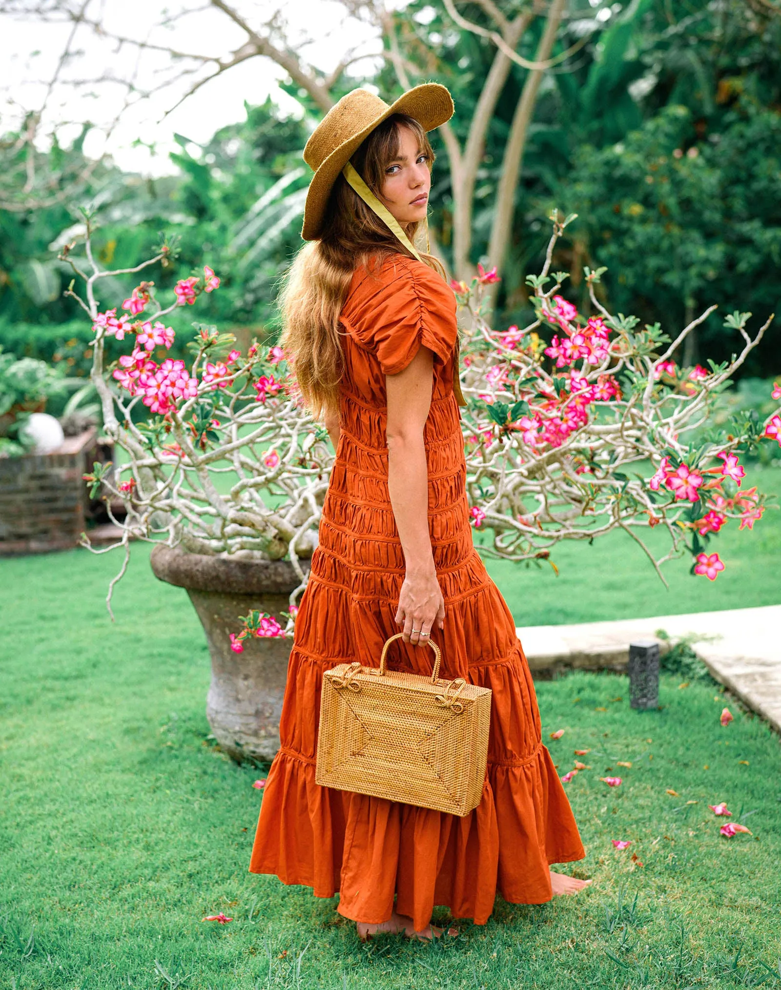 RAHAYU Atta Rattan Bag In Mocca Brown