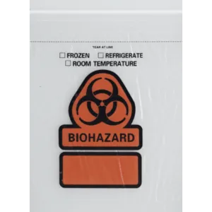 RD Plastics Reclosable Specimen Transport Bag, 6" x 9"