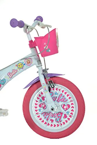 Robbie Toys 166R-BA Dino Bikes 16-Inch Barbie Balance Bicycle Kids, White-Pink, 16 Inch
