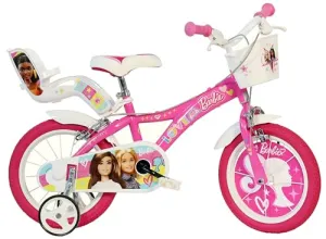 Robbie Toys 166R-BA Dino Bikes 16-Inch Barbie Balance Bicycle Kids, White-Pink, 16 Inch