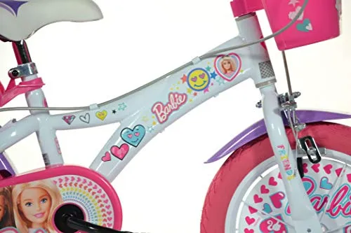 Robbie Toys 166R-BA Dino Bikes 16-Inch Barbie Balance Bicycle Kids, White-Pink, 16 Inch