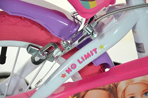 Robbie Toys 166R-BA Dino Bikes 16-Inch Barbie Balance Bicycle Kids, White-Pink, 16 Inch