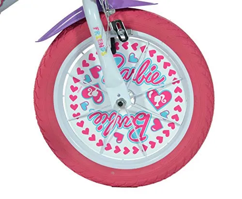 Robbie Toys 166R-BA Dino Bikes 16-Inch Barbie Balance Bicycle Kids, White-Pink, 16 Inch