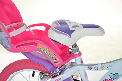 Robbie Toys 166R-BA Dino Bikes 16-Inch Barbie Balance Bicycle Kids, White-Pink, 16 Inch