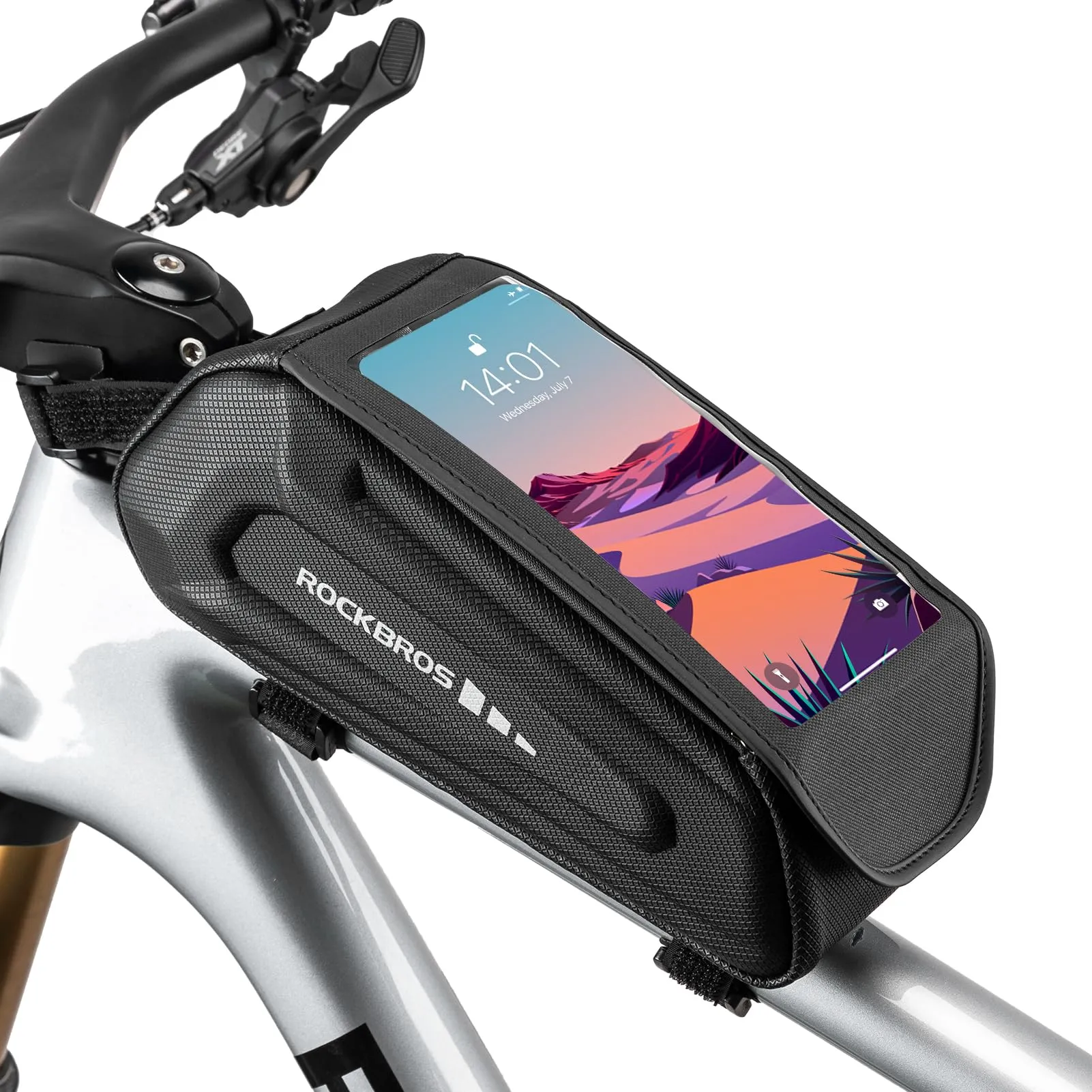 ROCKBROS Bike Bag Under 6.8” Bicycle Accessories Pouch, EVA Waterproof