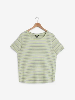 Sassy Soda Curves Multicolour Striped T-Shirt