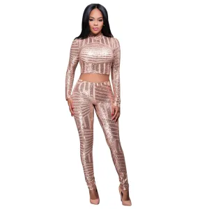 Sequins Design Women Sexy Body Set
