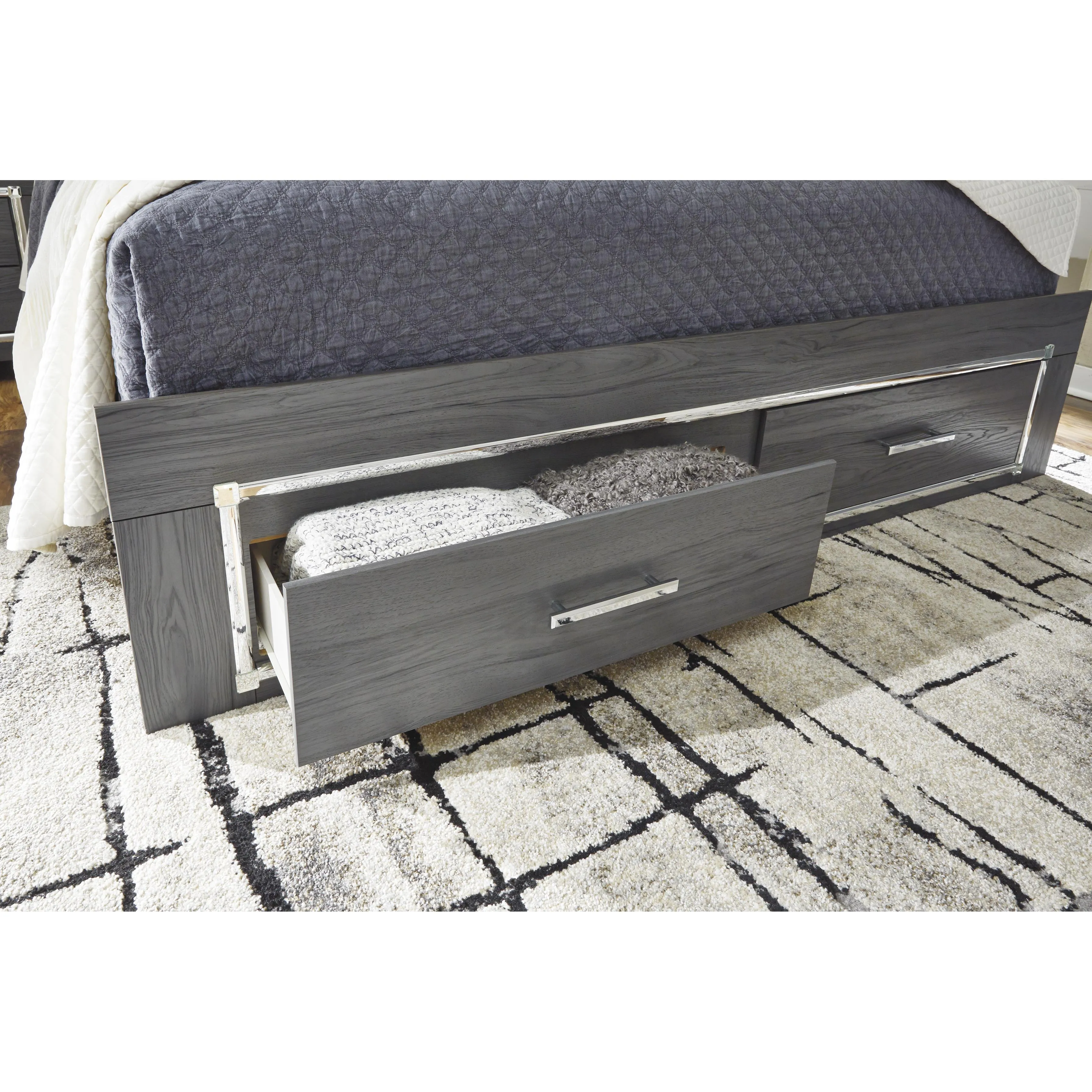 Signature Design by Ashley Lodanna Queen Upholstered Panel Bed with Storage B214-57/B214-54S/B214-95/B100-13