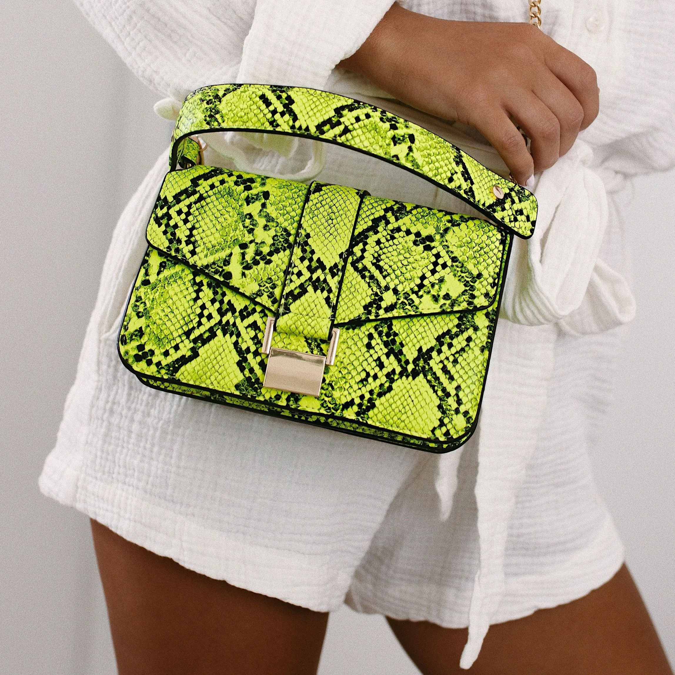 Soho Neon Snakeskin Bag