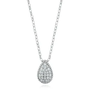 Sterling Silver Round Cut Cubic Zirconia Teardrop Pendant