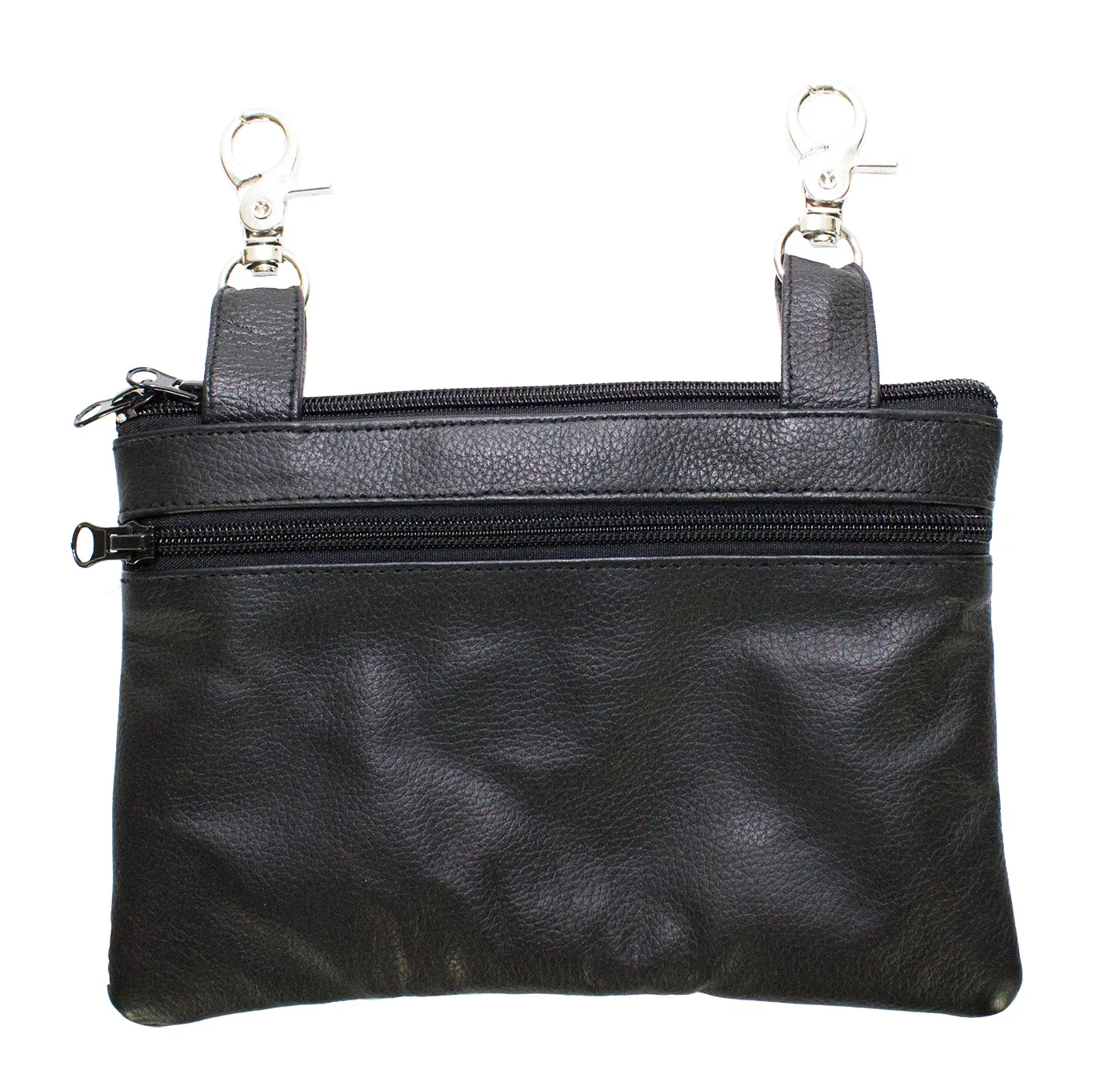 Studded Naked Cowhide Leather Gun Holster Belt Bag with Red & Silver Butterfly