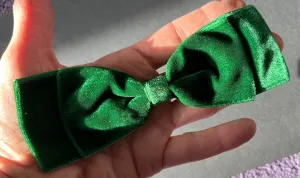 Sumptuous Green Velvet Vintage Hair Bow