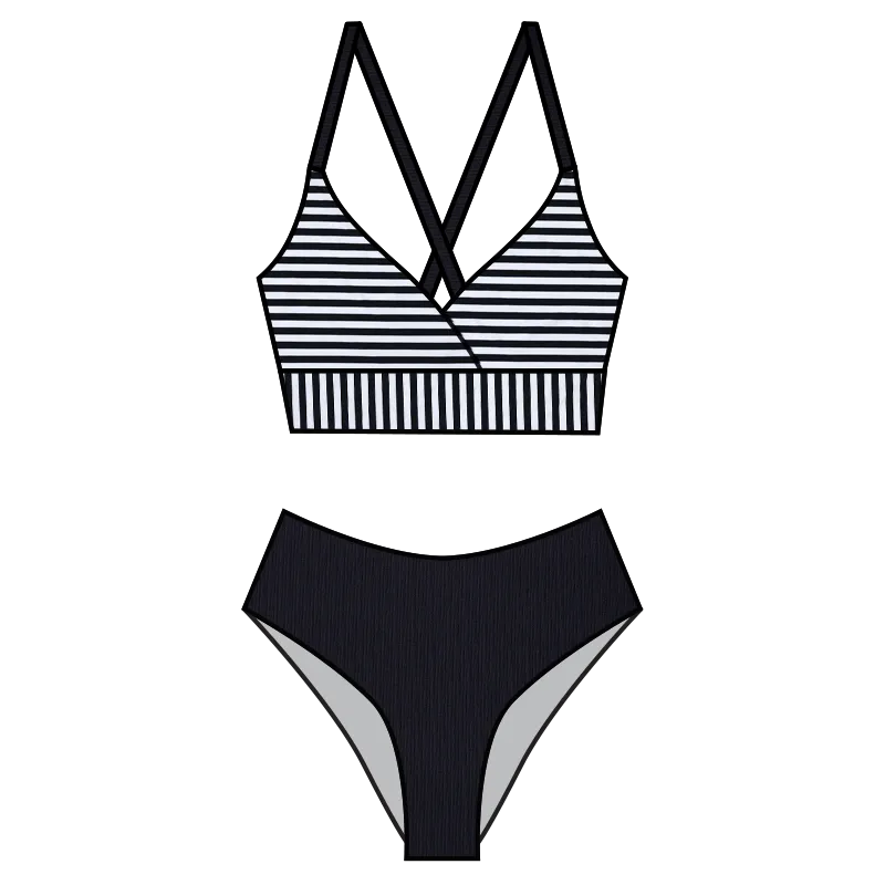 Swim Kit | Monochrome Stripe