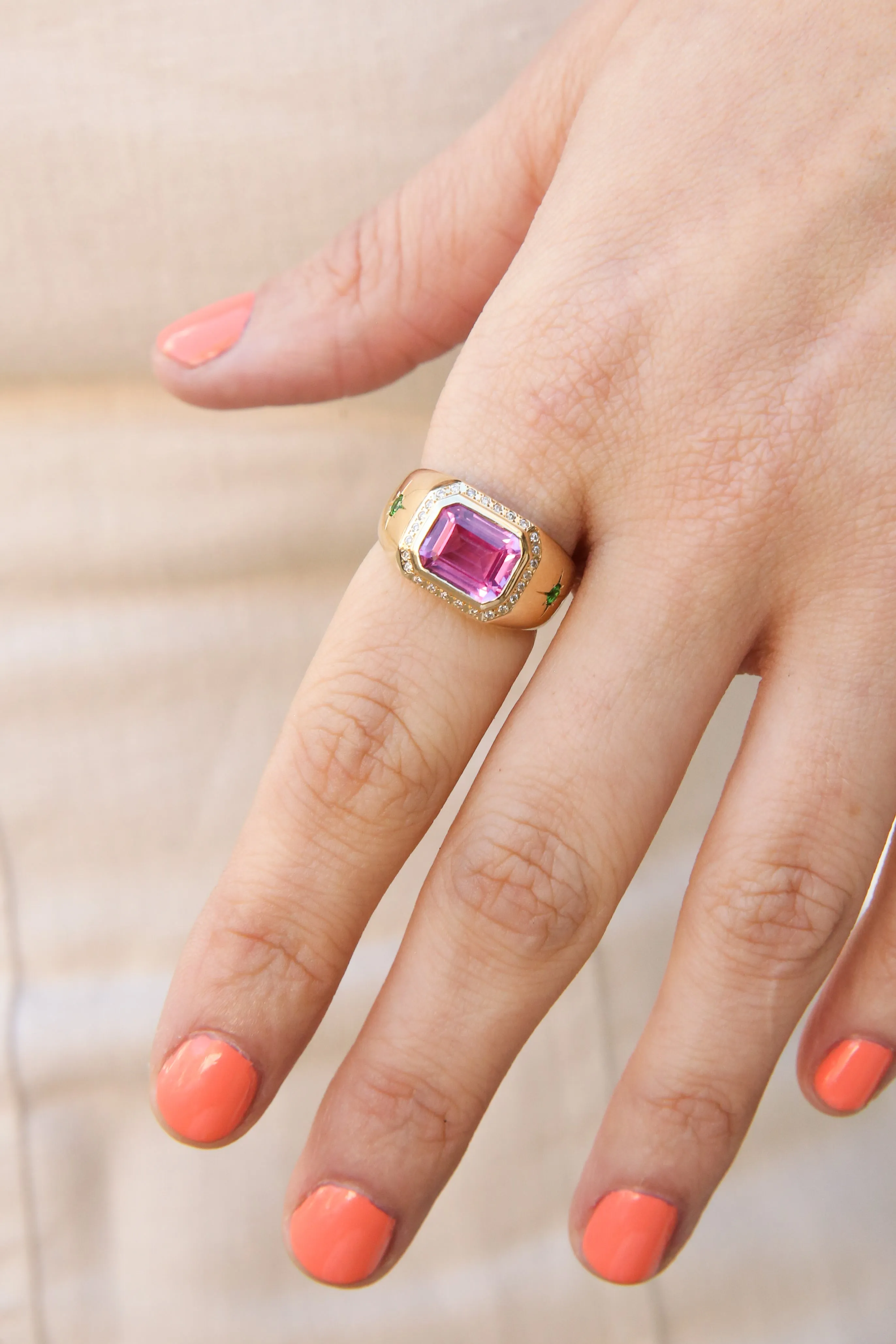 The Rolinda Ring with Pink Topaz