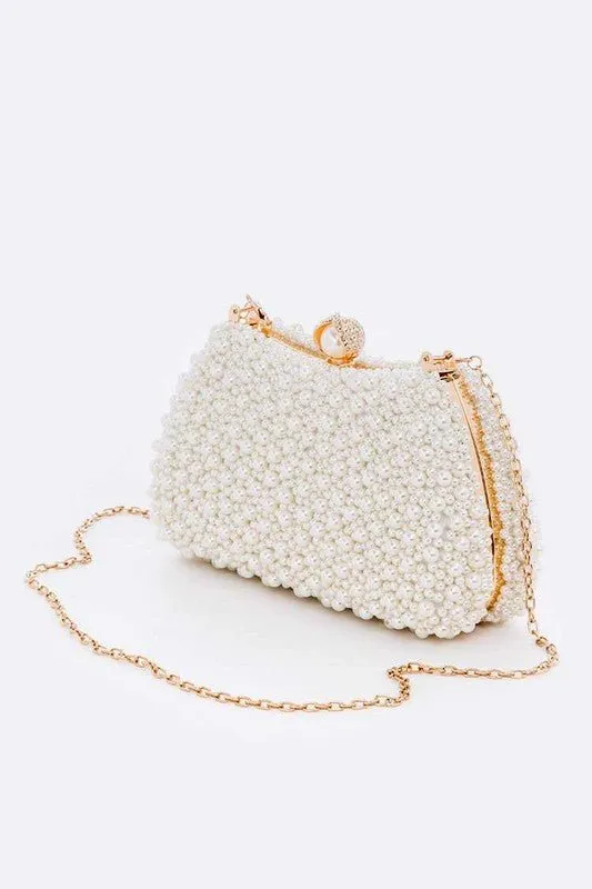 Timeless Elegance Pearl Clutch Bag
