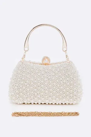 Timeless Elegance Pearl Clutch Bag