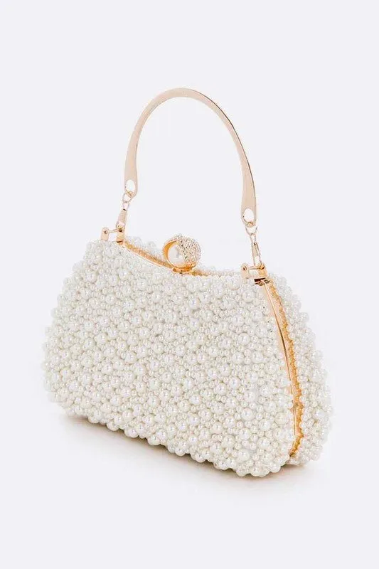 Timeless Elegance Pearl Clutch Bag