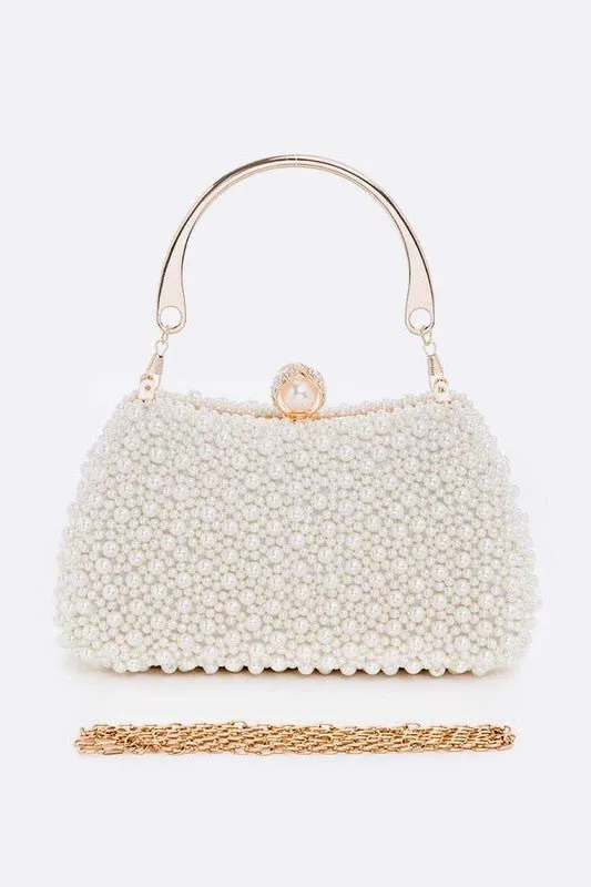Timeless Elegance Pearl Clutch Bag