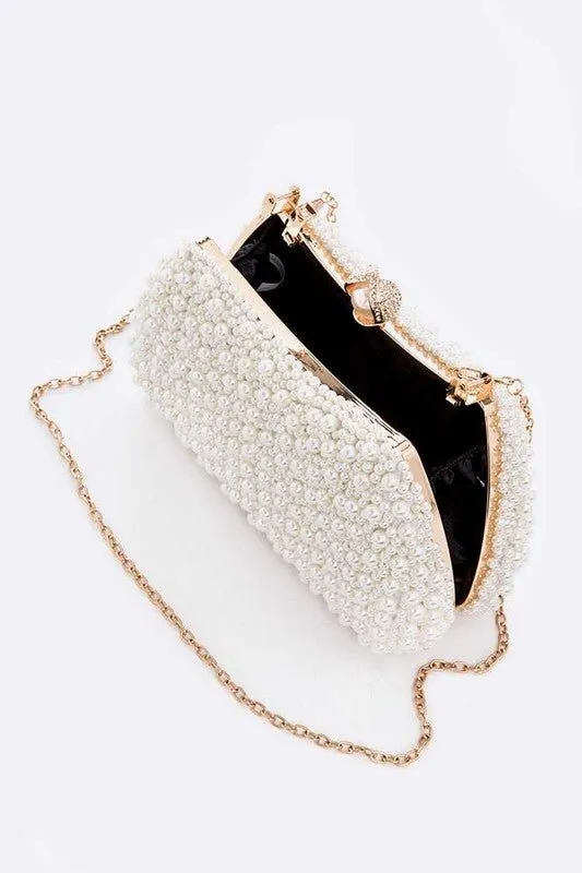 Timeless Elegance Pearl Clutch Bag