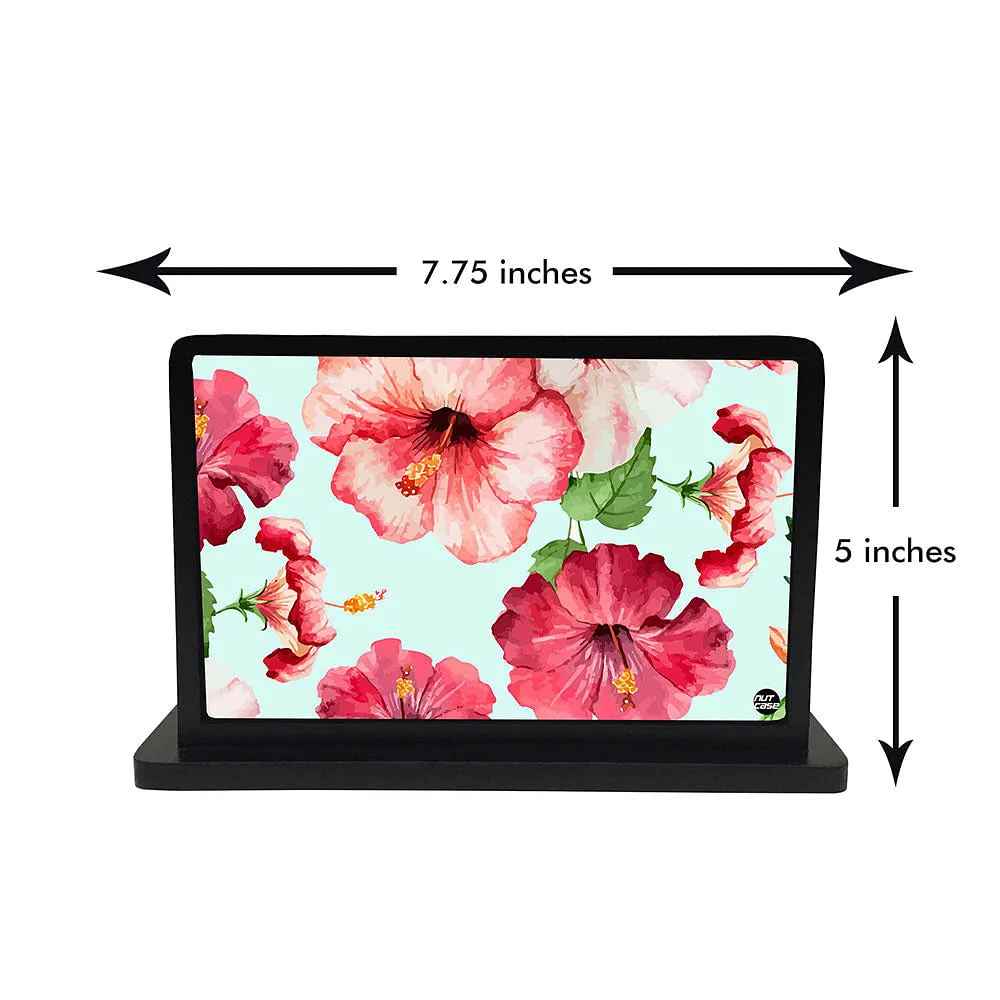 Tissue Holder Paper Napkin Stand -  Hibiscus With White Background