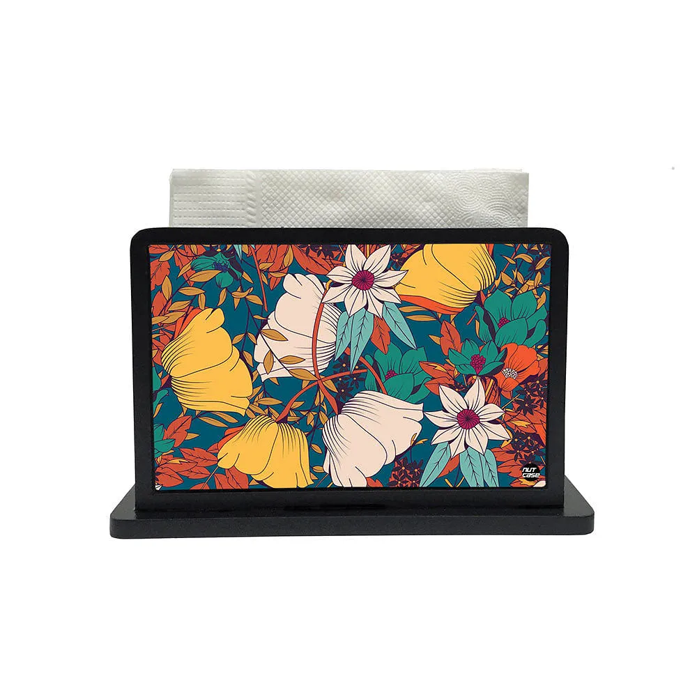 Tissue Holder Paper Napkin Stand - Retro Flower Yellow