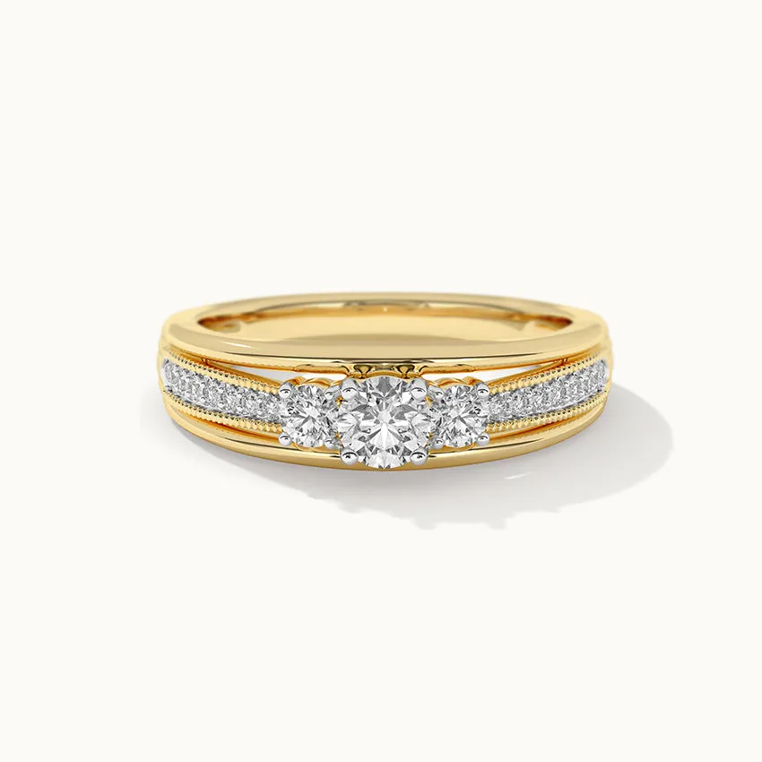 Tri Stone Diamond Ring
