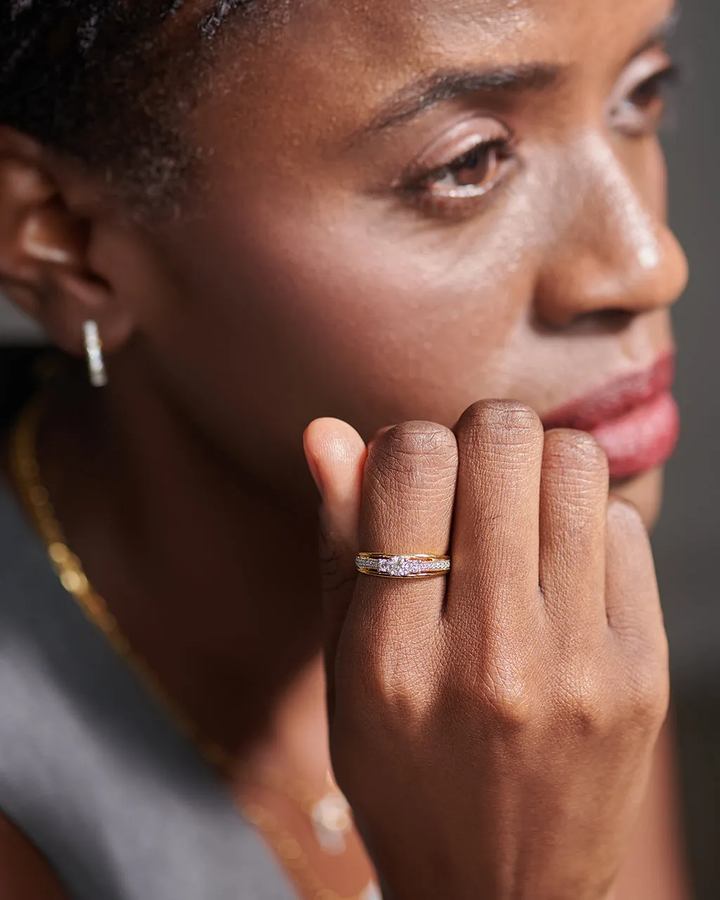Tri Stone Diamond Ring
