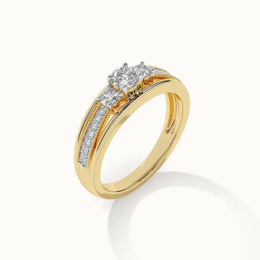 Tri Stone Diamond Ring