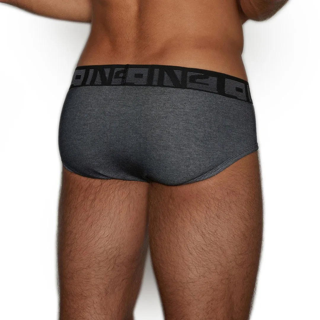Undertone Mid Rise Brief Newsprint Black