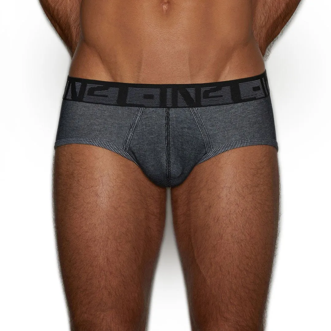 Undertone Mid Rise Brief Newsprint Black