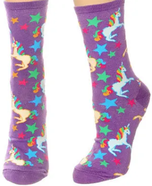 Unicorn (Bright Purple) Women's Crew Socks